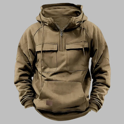 Hoodie für Herren - Sportlicher Kapuzenpullover mit halbem Reißverschluss