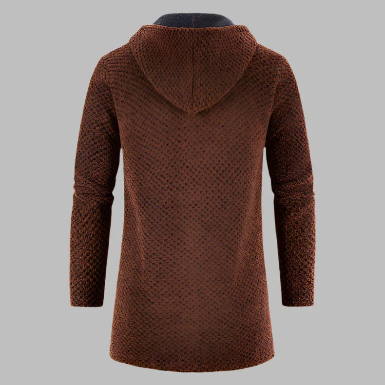 Hoodie für Herren - Lange Übergangsjacke mit Kapuze und Reißverschluss