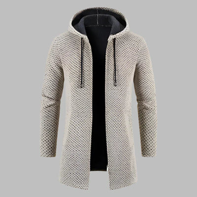Hoodie für Herren - Lange Übergangsjacke mit Kapuze und Reißverschluss