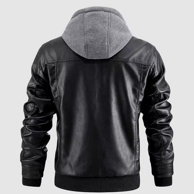 CitySleek Kapuzenjacke | Exklusive Herren-Lederjacke mit Kapuze