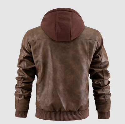 CitySleek Kapuzenjacke | Exklusive Herren-Lederjacke mit Kapuze
