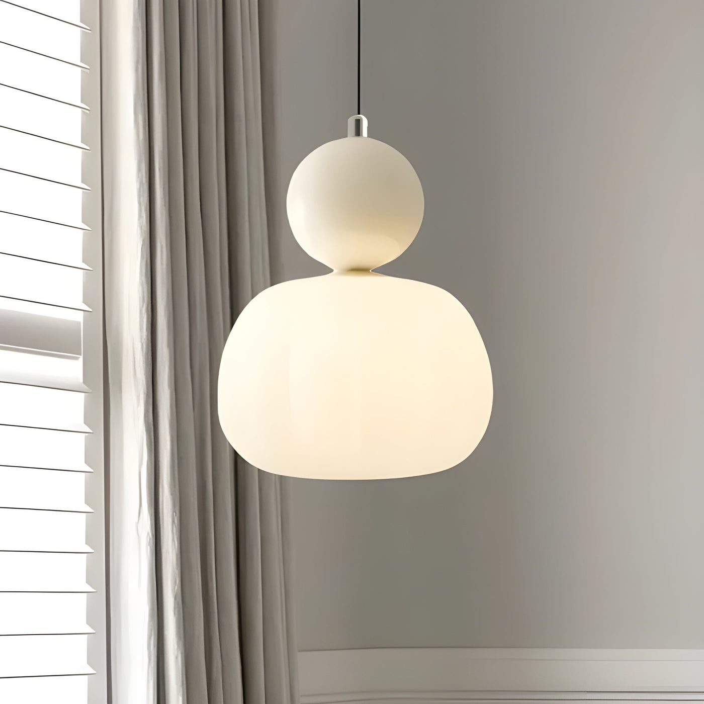 Pendelleuchte in Kürbisform – Cremefarbenes  Hängelampe Design für ein Gemütliches Wohnambiente