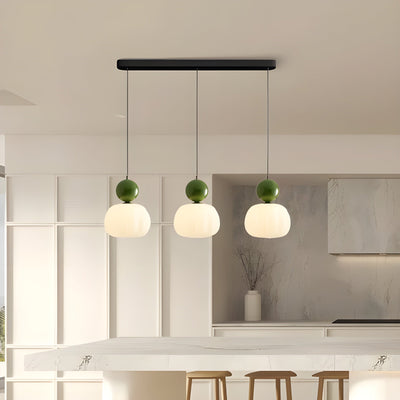 Pendelleuchte in Kürbisform – Cremefarbenes  Hängelampe Design für ein Gemütliches Wohnambiente