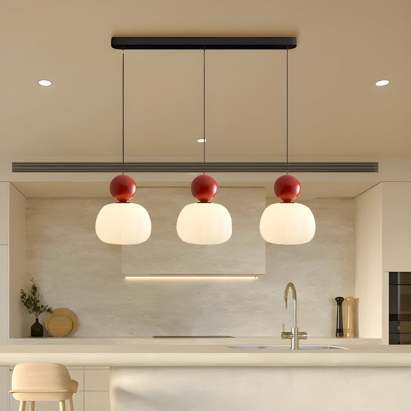 Pendelleuchte in Kürbisform – Cremefarbenes  Hängelampe Design für ein Gemütliches Wohnambiente