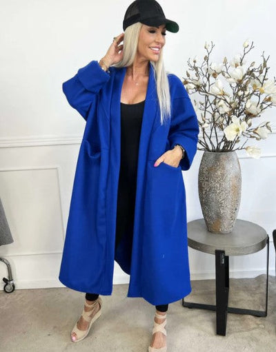 Annah - übergroßer mantel mit klaren nähten und taschen