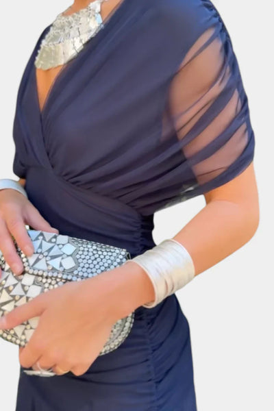 Florayne™ - Elegantes Fließendes Midikleid mit V-Ausschnitt