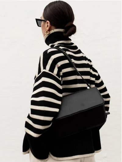 Nami - gestreifter damen-rollkragenpullover