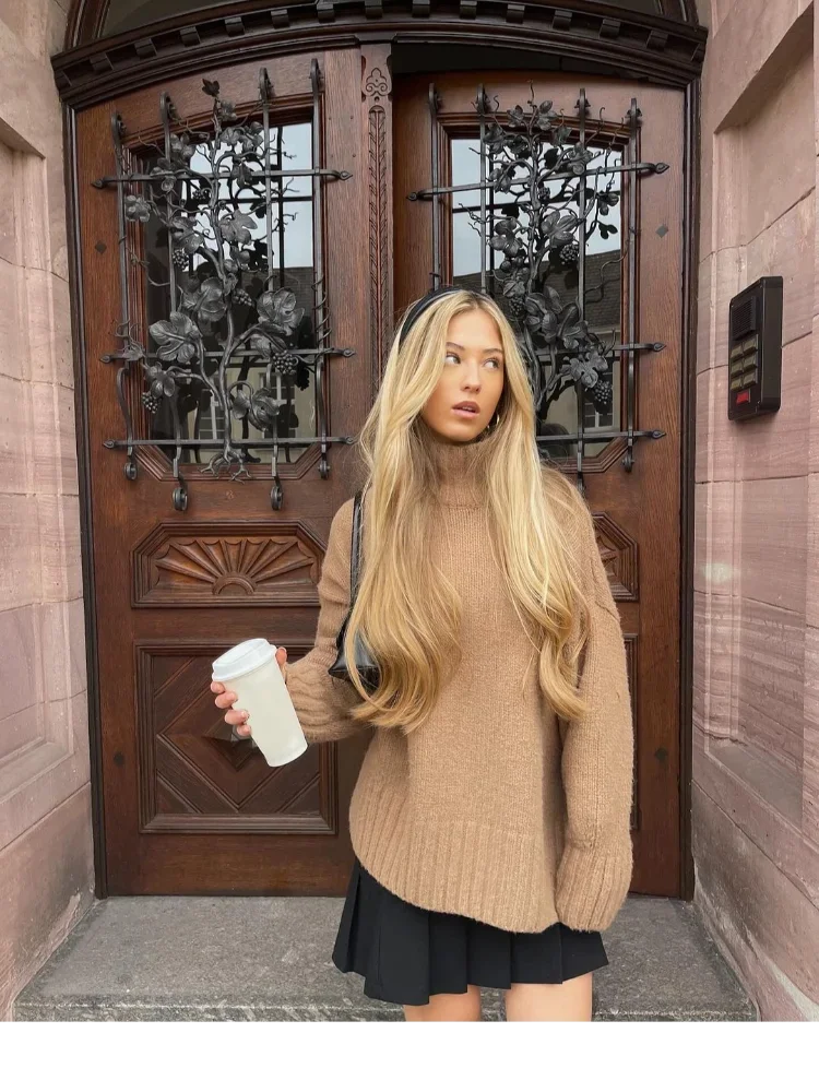 Heidi-Mode | Lässiger Rollkragenpullover aus Strickmaterial