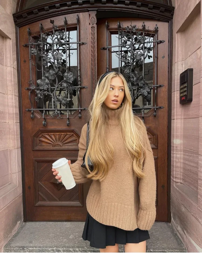 Heidi-Mode | Lässiger Rollkragenpullover aus Strickmaterial