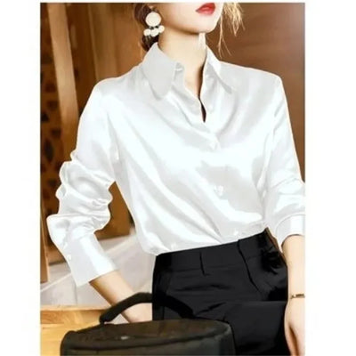 Anna Stylische Bluse | Moderne, trendige langärmelige Geschäftsfrauenbluse