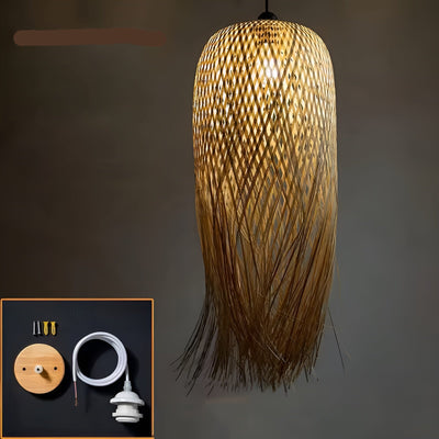 Handgewebter Bambus Hängelampe – Beleuchtung für Teezimmer, Restaurant und Hotel