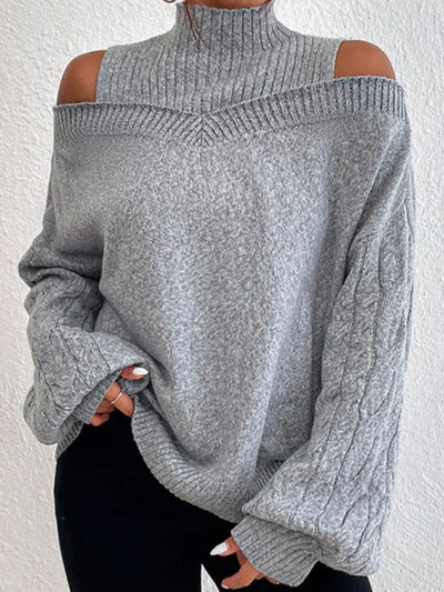 Becky Glamour | Eleganter Schulterfreier Rollkragenpullover für Stil und Komfort