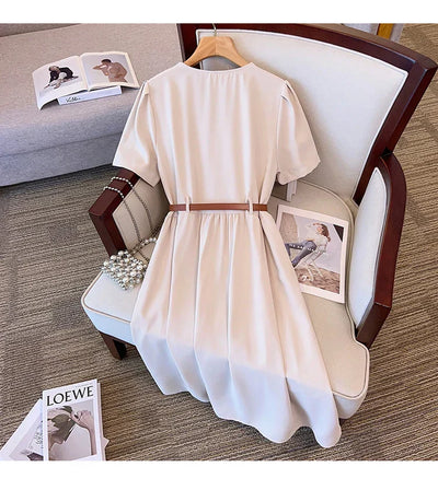 Heidi-Mode | Lässiges Vintage Gürtelkleid In großen Größen