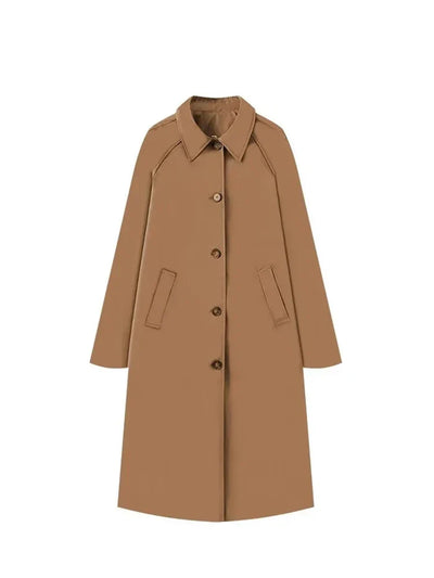 Farah | Langer Trenchcoat Mit Karofutter