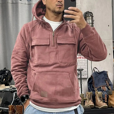 Hoodie für Herren - Sportlicher Kapuzenpullover mit halbem Reißverschluss