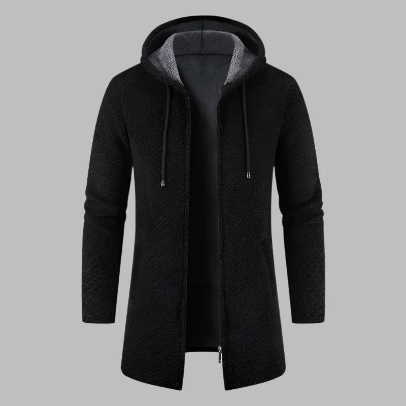 Hoodie für Herren - Lange Übergangsjacke mit Kapuze und Reißverschluss