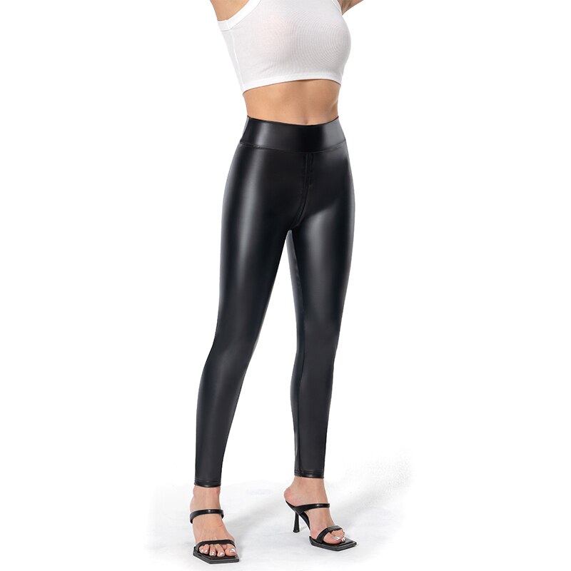 Heidi-Mode | Elegante Glänzende Leggings Mit Reißverschluss