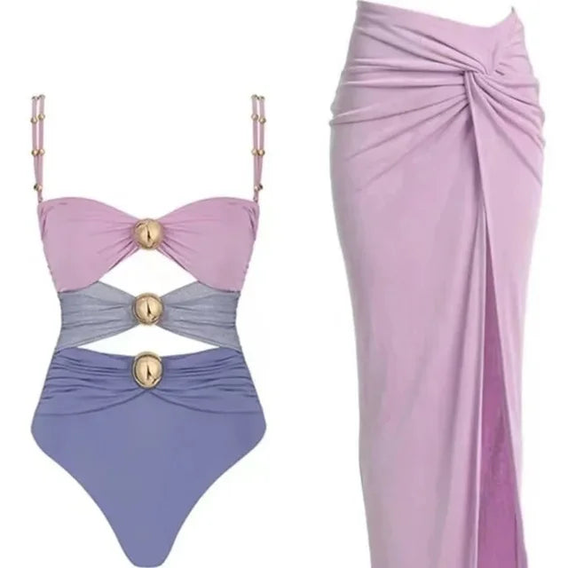Heidi-Mode | Glänzende Halter Knopf Badebekleidung