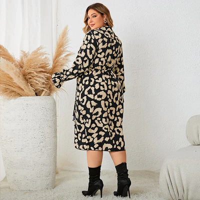 Heidi-Mode | Lässiges V-Ausschnitt Chiffon Plus Size Kleid