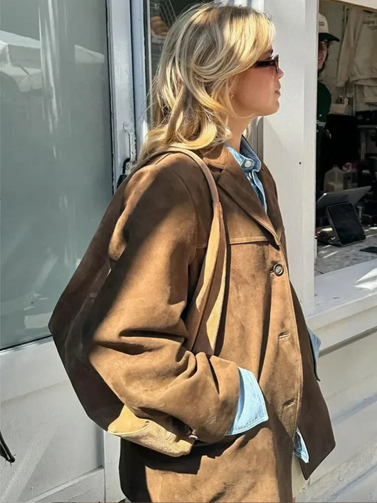 Heidi-Mode | Retro Ein-Knopf Streetwear Jacke