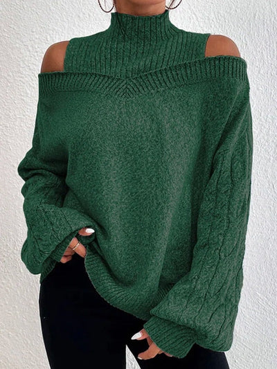Becky Glamour | Eleganter Schulterfreier Rollkragenpullover für Stil und Komfort