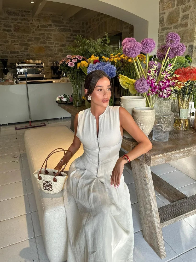 Heidi-Mode | Elegantes Maxikleid mit Reißverschluss