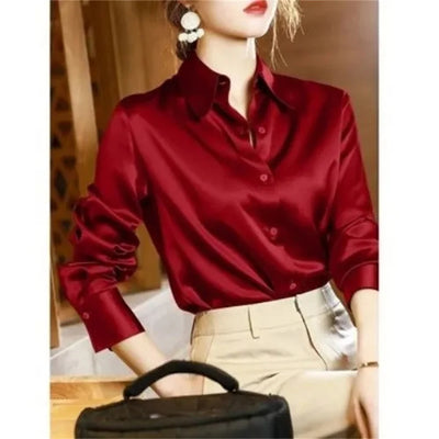 Anna Stylische Bluse | Moderne, trendige langärmelige Geschäftsfrauenbluse