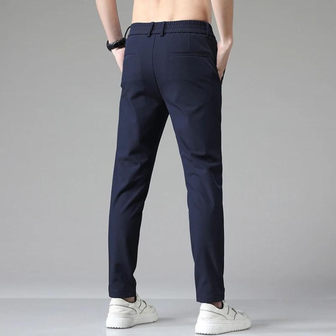 Chinohose für Herren - Stretch Slim Fit Bundfaltenhosen für Business und Freizeit