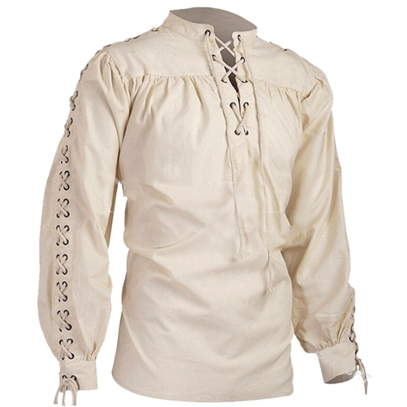 Pirate Style Lace-up Shirt