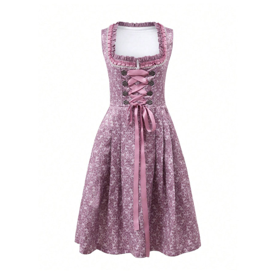 Oktoberfest Dirndl with Lace Trim Apron