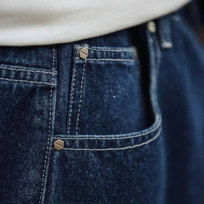 Herren Klassisch Lose Jeansstoff Kurze Hosen
