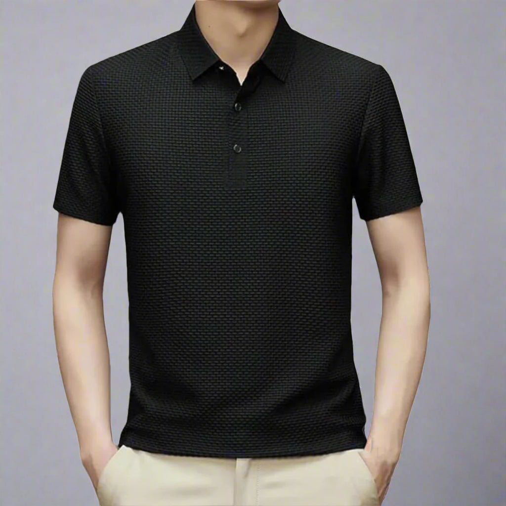 HUGOS Polo Shirt | Atmungsaktives Herren Poloshirt Kurzarm | Sommer Mesh Polo Hemd