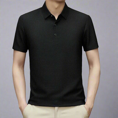 HUGOS Polo Shirt | Atmungsaktives Herren Poloshirt Kurzarm | Sommer Mesh Polo Hemd