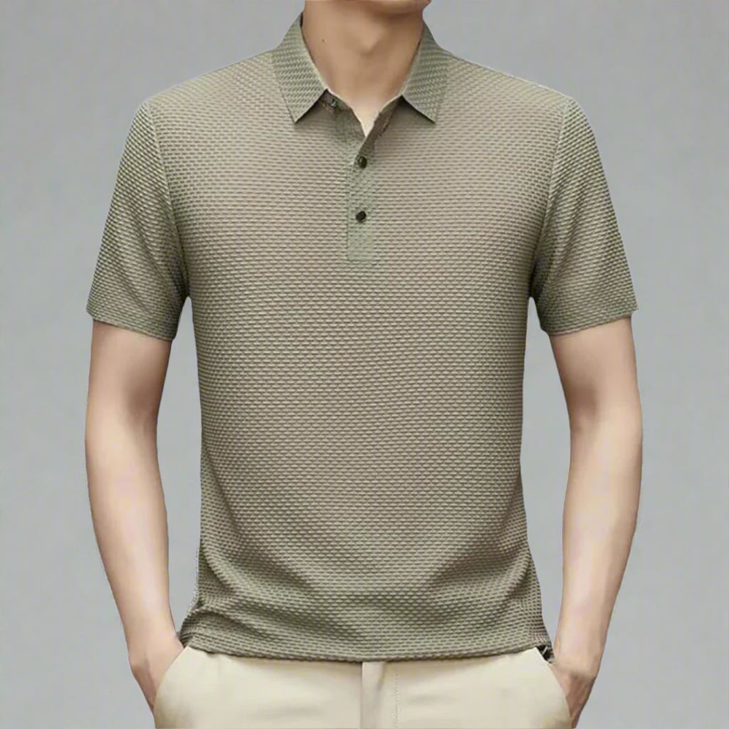 HUGOS Polo Shirt | Atmungsaktives Herren Poloshirt Kurzarm | Sommer Mesh Polo Hemd