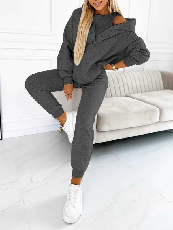 Sportliches Damen-Hoodie-Set – Sweatshirt für Freizeit und Sport