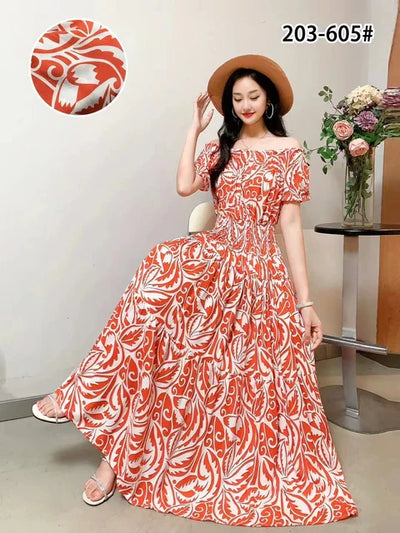 Emery Eleganz | Fließendes Maxikleid mit kurzen Ärmeln für jeden Anlass