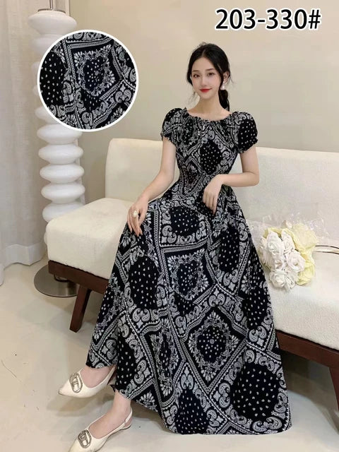 Isabelle | Elegantes Maxikleid mit kurzen Ärmeln für jeden Anlass