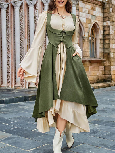 Renaissance Costume U-Neck High-Lo Overdress Tank