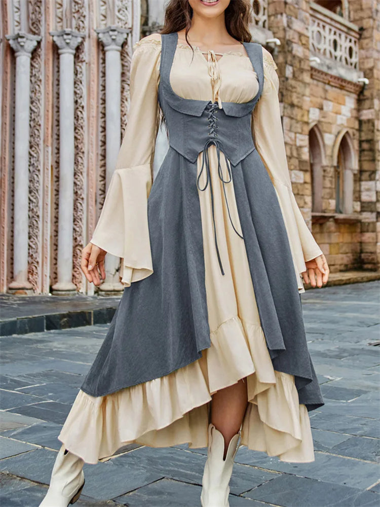 Renaissance Costume U-Neck High-Lo Overdress Tank