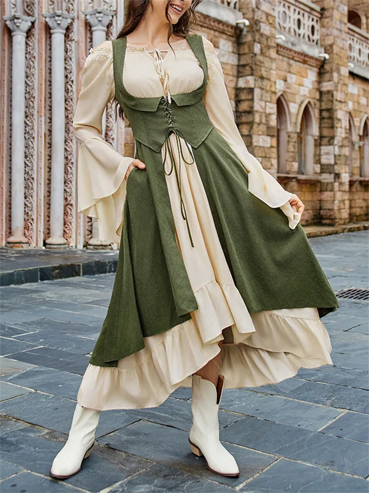 Renaissance Costume U-Neck High-Lo Overdress Tank