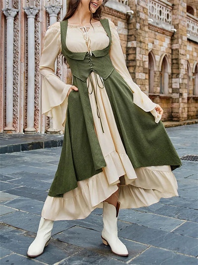 Renaissance Costume U-Neck High-Lo Overdress Tank