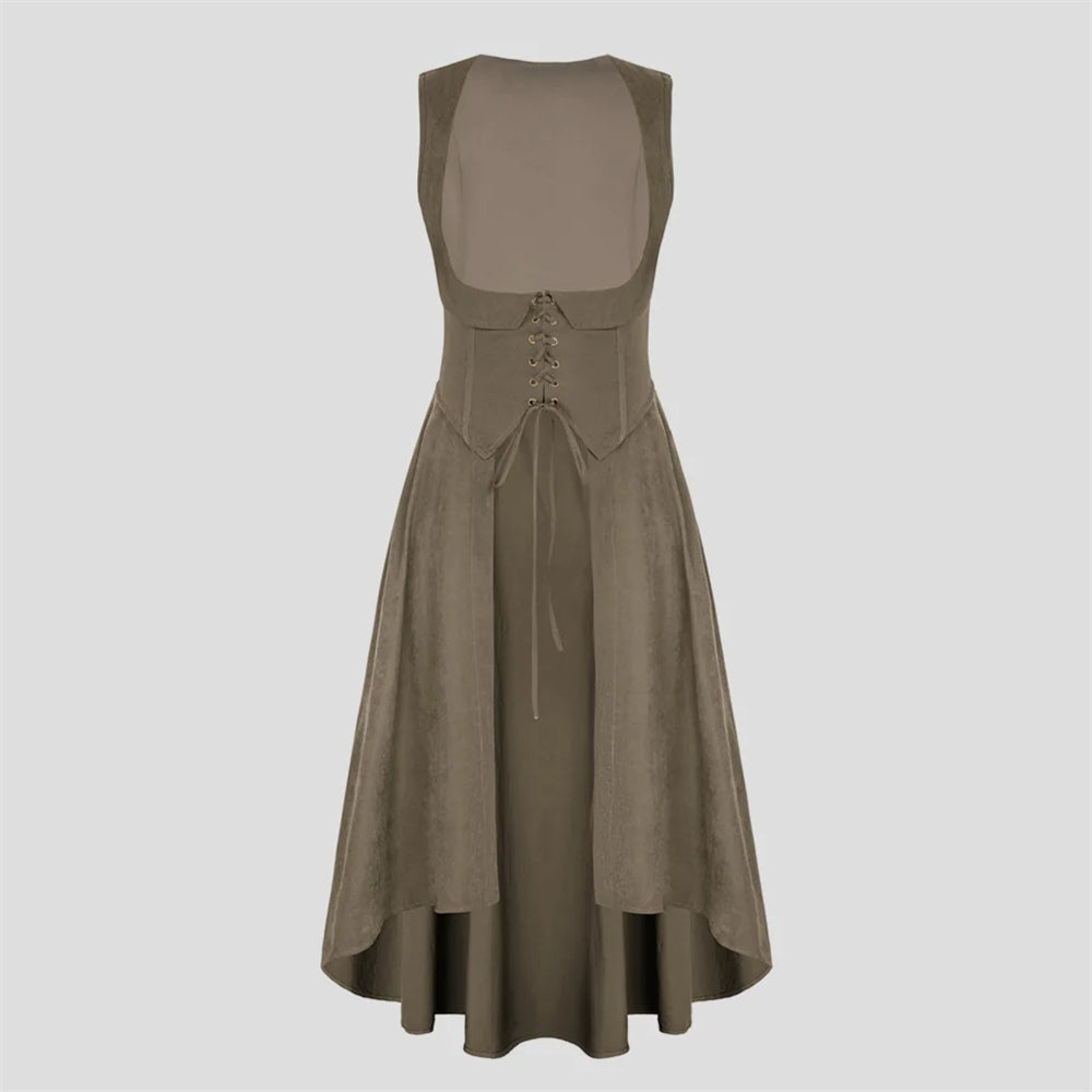 Renaissance Costume U-Neck High-Lo Overdress Tank