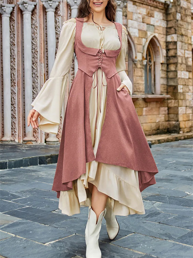 Renaissance Costume U-Neck High-Lo Overdress Tank