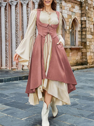 Renaissance Costume U-Neck High-Lo Overdress Tank