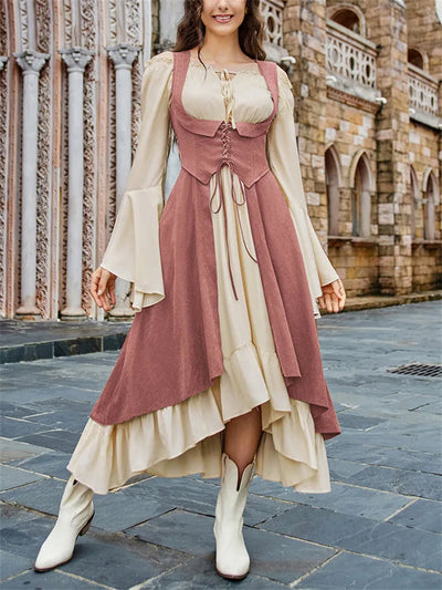 Renaissance Costume U-Neck High-Lo Overdress Tank