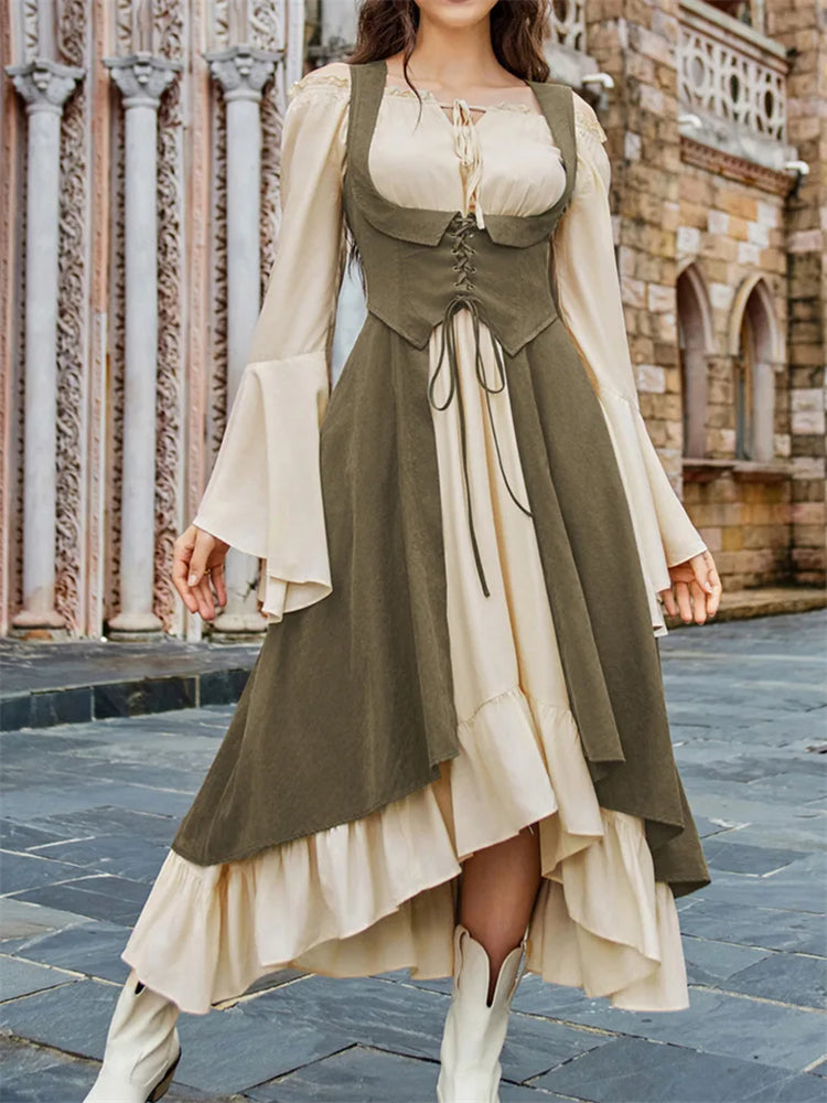 Renaissance Costume U-Neck High-Lo Overdress Tank