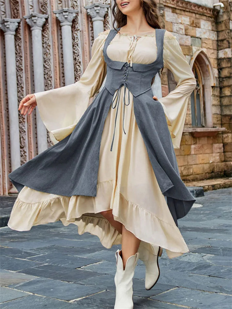 Renaissance Costume U-Neck High-Lo Overdress Tank