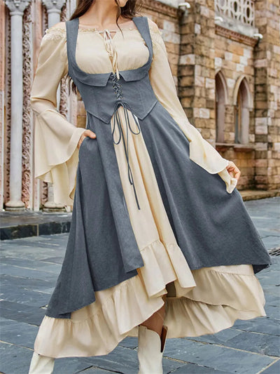 Renaissance Costume U-Neck High-Lo Overdress Tank