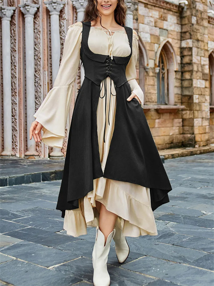 Renaissance Costume U-Neck High-Lo Overdress Tank