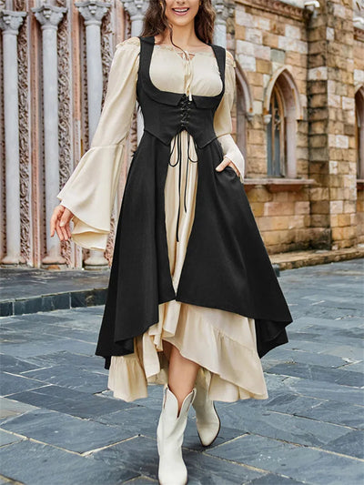 Renaissance Costume U-Neck High-Lo Overdress Tank